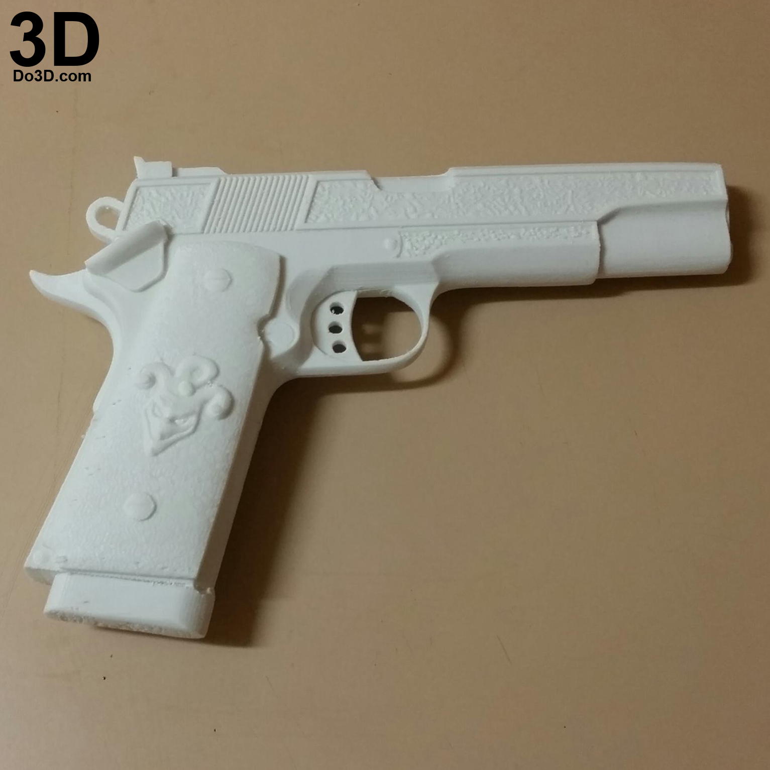 3D Printable Model Suicide Squad Joker 1911 Colt Pistol Gun Print