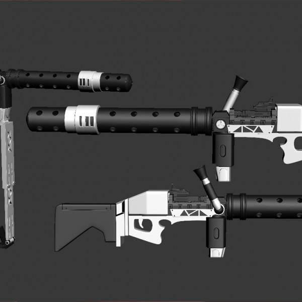3D Printable Model of First Order Heavy Gunner Stormtrooper’s Sonn-Blas FWMB-10 Repeating Blaster (Megablaster)