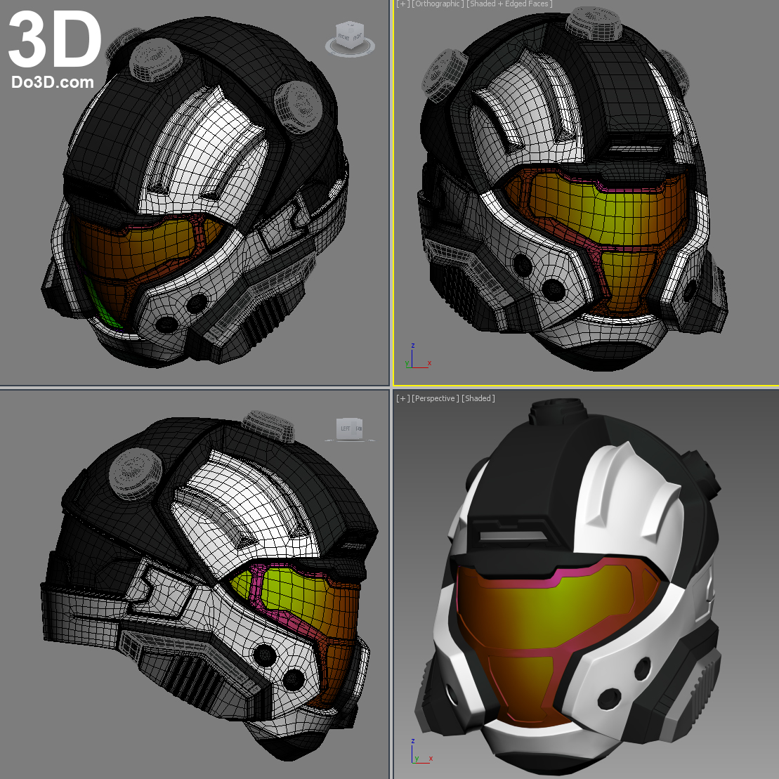 3D Printable Model Halo CQB Helmet Print File Format STL Do3D