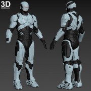 robocop silver 2014 armor 3d printable model print file stl do3d