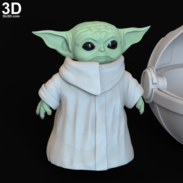 3D Printable Model: Baby Yoda from Mandalorian | Print File Format: STL